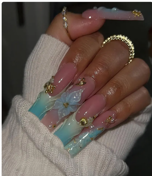 Aqua Blush Seashell Couture
