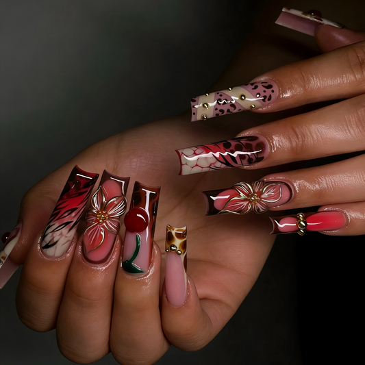 Vintage Red Leopard Bloom