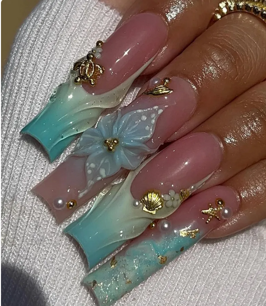 Aqua Blush Seashell Couture