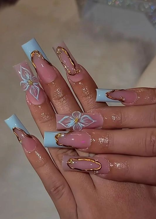 Sky Blue Floral Couture