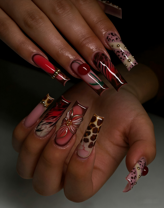 Vintage Red Leopard Bloom