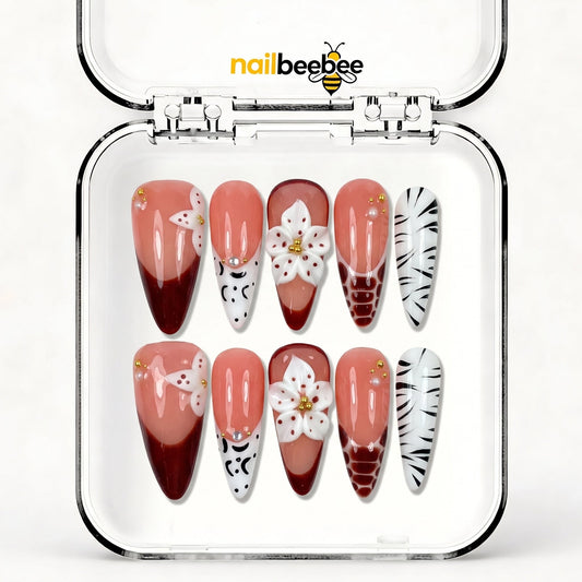 NB-S157 Handmade Medium Stiletto Acrylic for Date Night,Travel