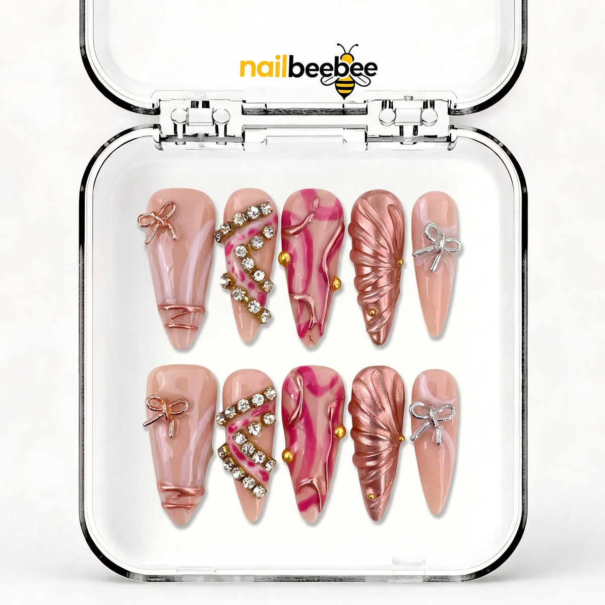 NB-S179 Handmade Medium Stiletto Acrylic for Date Night,Travel