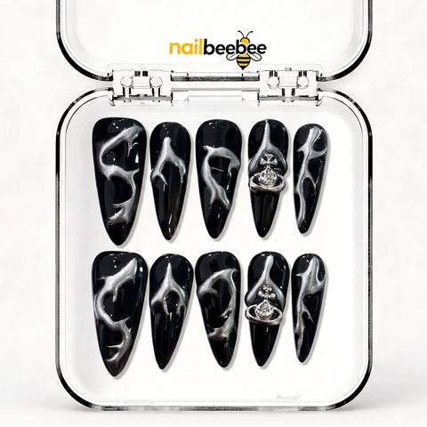 NB-S160 Handmade Medium Stiletto Acrylic for Date Night,Travel