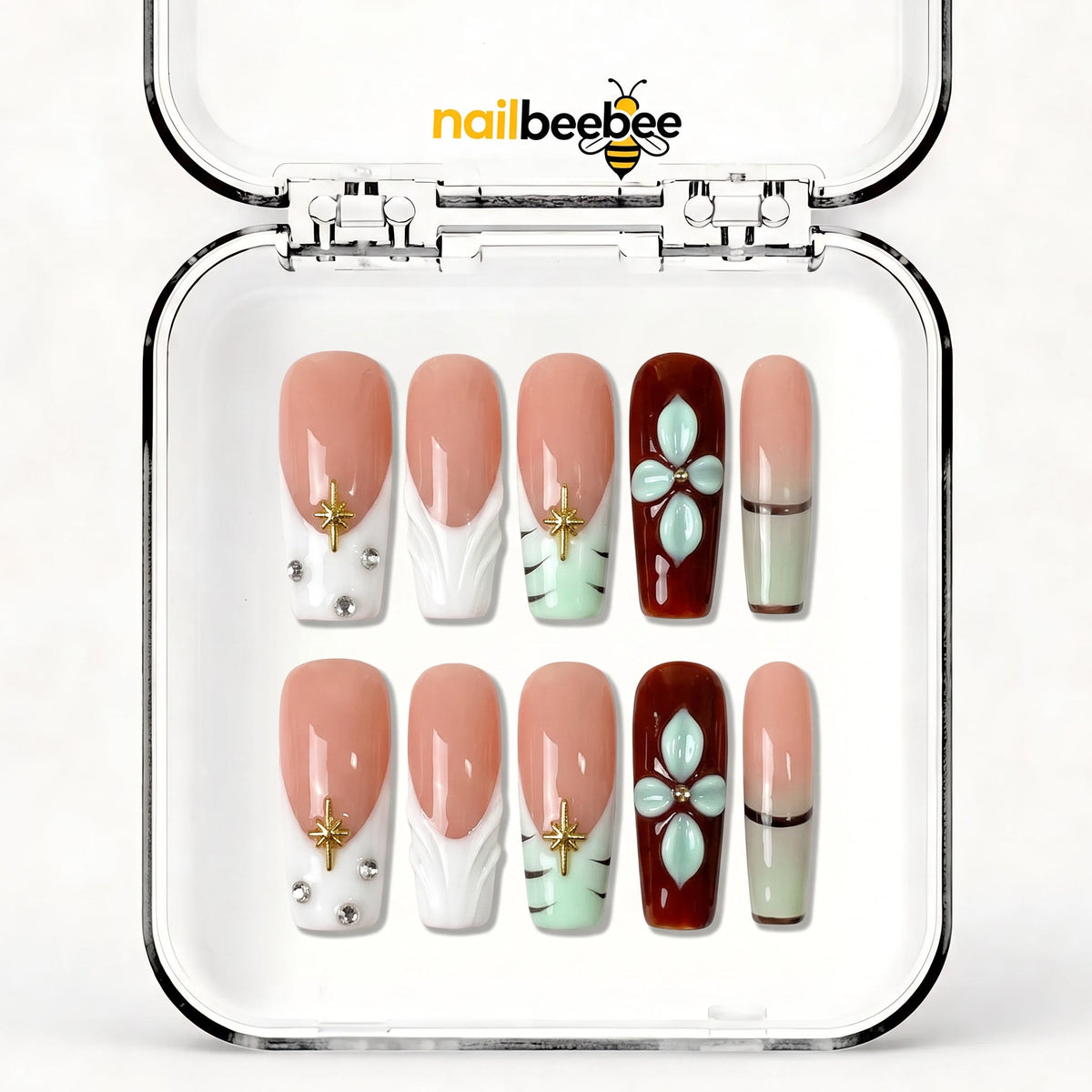 NB-Z190 Handmade Short Square Acrylic for Date Night,Travel