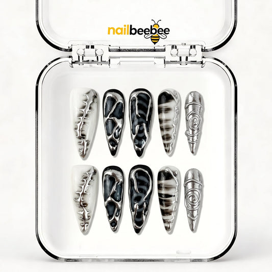 NB-S166 Handmade Medium Stiletto Acrylic for Date Night,Travel