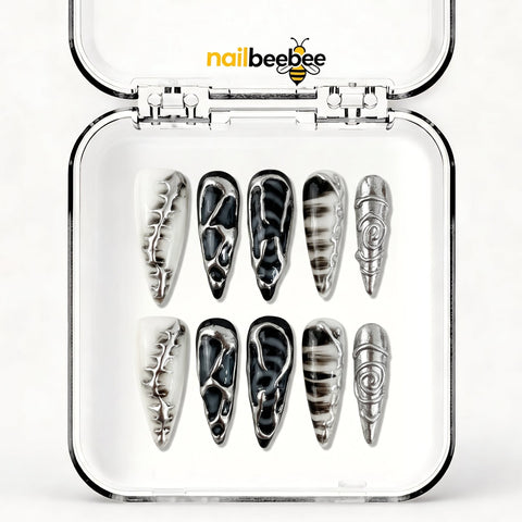 NB-S166 Handmade Medium Stiletto Acrylic for Date Night,Travel