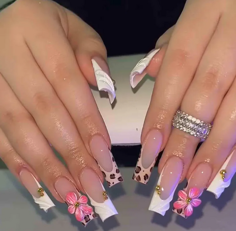 Blush Leopard Floral Edge