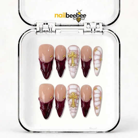 NB-S177 Handmade Medium Stiletto Acrylic for Date Night,Travel