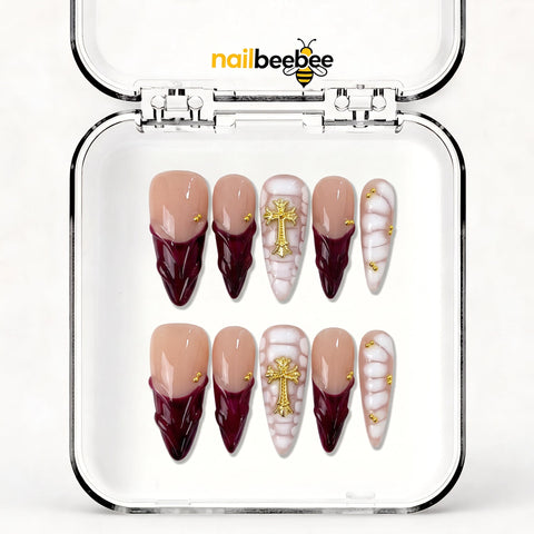 NB-S177 Handmade Medium Stiletto Acrylic for Date Night,Travel