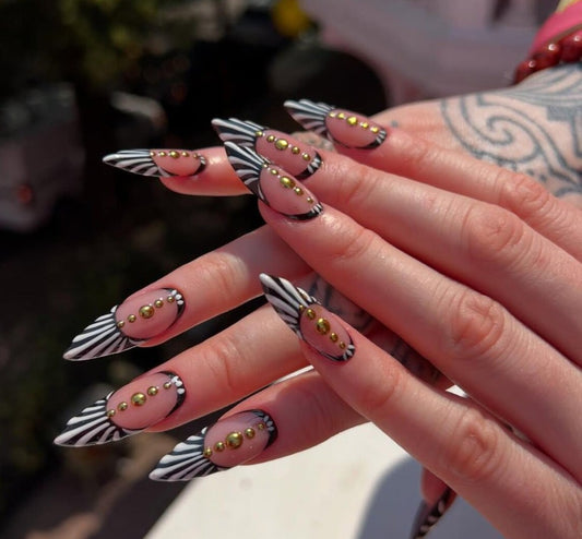 Zebra Stripe Gilded Stiletto