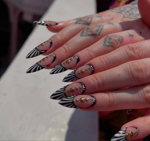 Zebra Stripe Gilded Stiletto