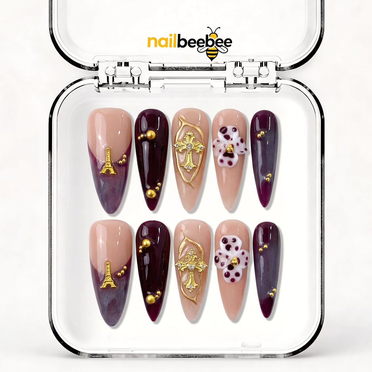 NB-S178 Handmade Medium Stiletto Acrylic for Date Night,Travel
