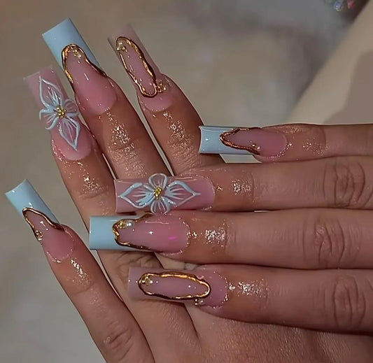 Sky Blue Floral Couture