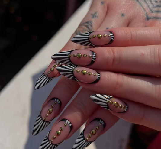 Zebra Stripe Gilded Stiletto