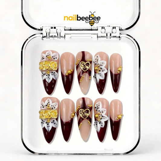 NB-S180 Handmade Medium Stiletto Acrylic for Date Night,Travel