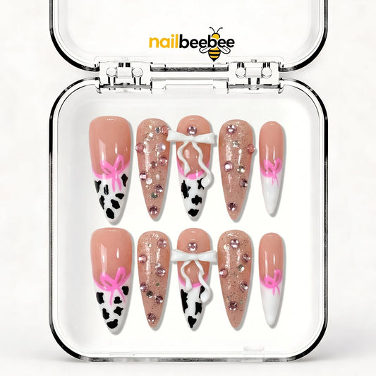 NB-S140 Handmade Medium Stiletto Acrylic for Date Night,Travel