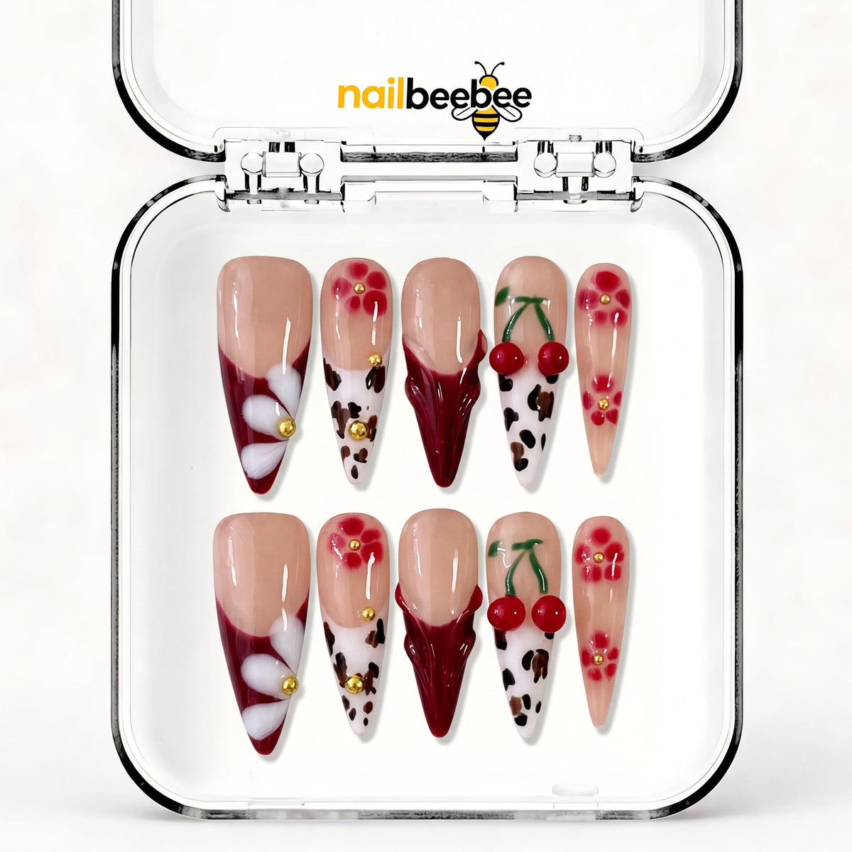NB-S199 Handmade Medium Stiletto Acrylic for Date Night,Travel