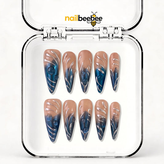 NB-S197 Handmade Medium Stiletto Acrylic for Date Night,Travel