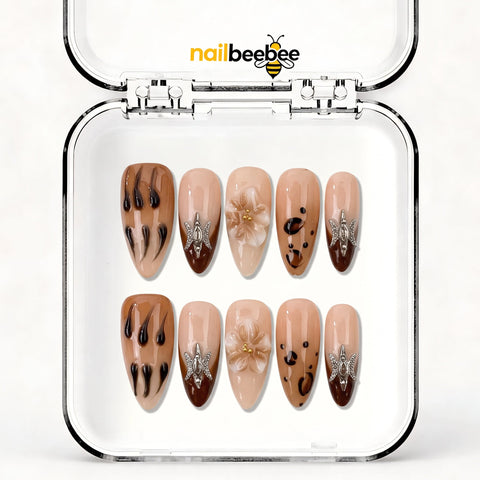 NB-X107 Handmade Short Almond Acrylic for Date Night,Travel